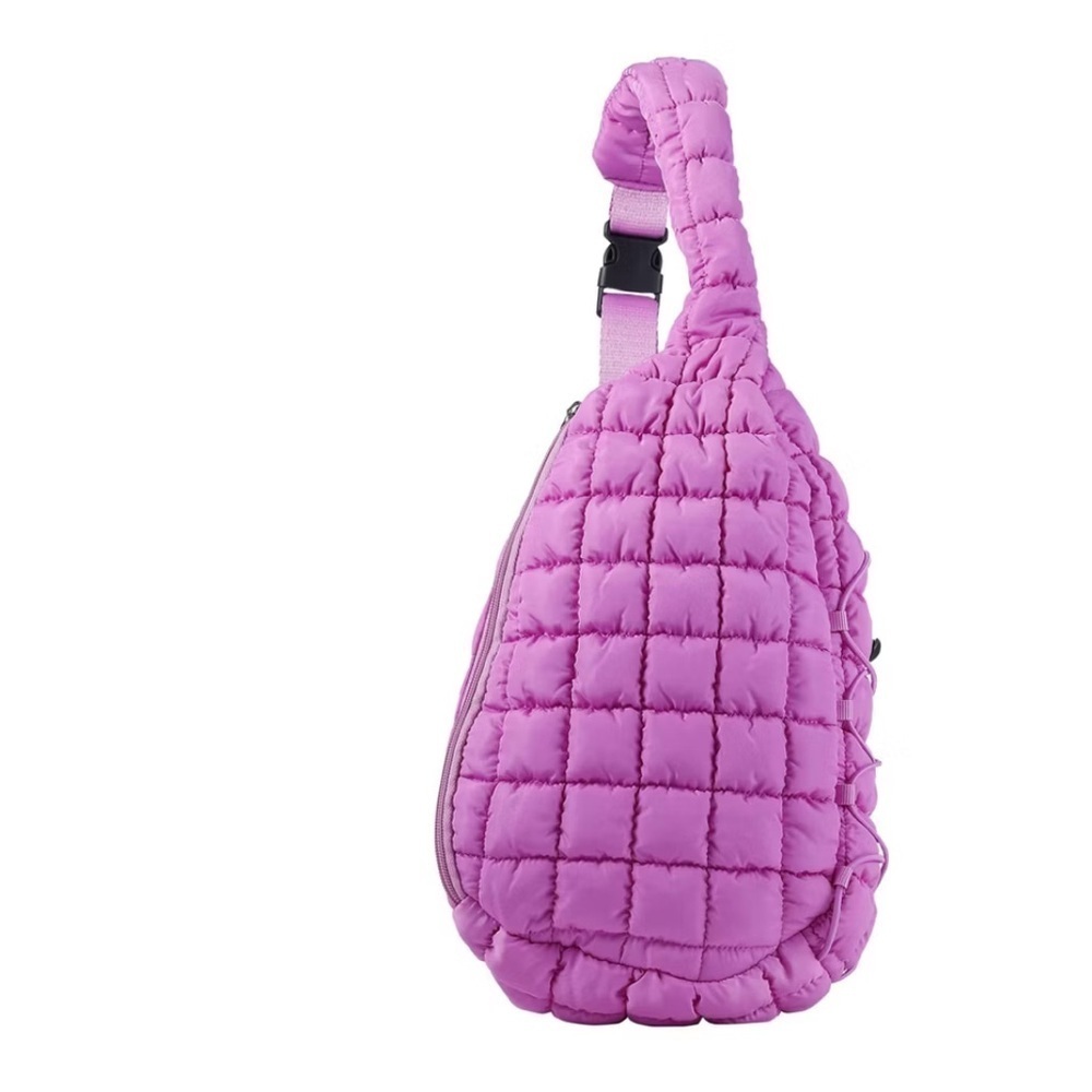 Vibrant Pink Quilted Crossbody Bag